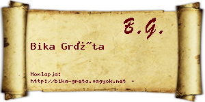 Bika Gréta névjegykártya